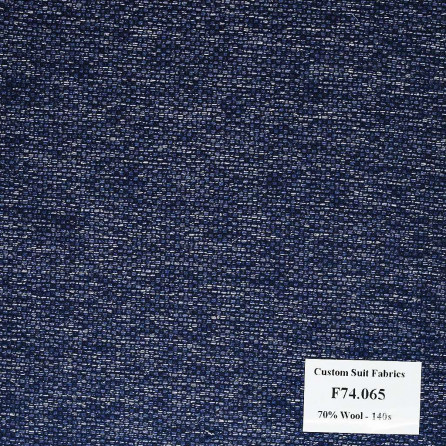 (HẾT HÀNG) F74.064 Kevinlli V6 - Vải Suit 70% Wool - Xanh Dương Trơn